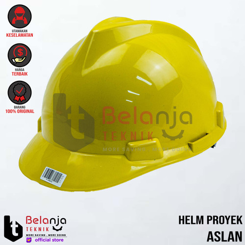 Aslan Helm Proyek Putar Kuning Safety Helmet Fasttrack Helm Kerja