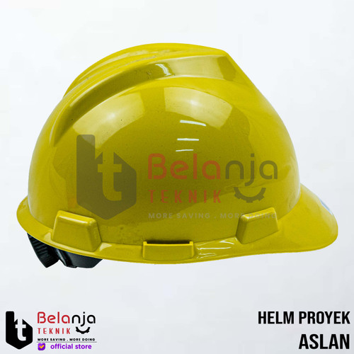 Aslan Helm Proyek Putar Kuning Safety Helmet Fasttrack Helm Kerja