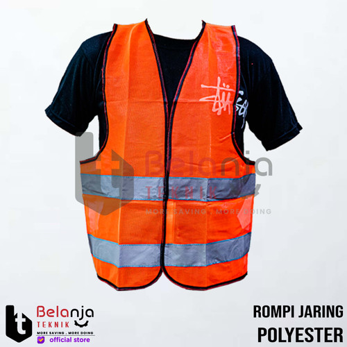 Asa Rompi Safety Jaring Polyester Rompi Proyek Kerja Vest Orange