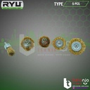 Ryu Mata Bor Sikat Kawat Mangkok Set 5 Pcs SIkat Bor Wire Brush Bor