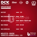 Mesin Bor Tangan Baterai DCK KDJZ23-10i EK 12V Brushless Cordless Impact Drill KDJZ 23-10i KDJZ23-10iEK