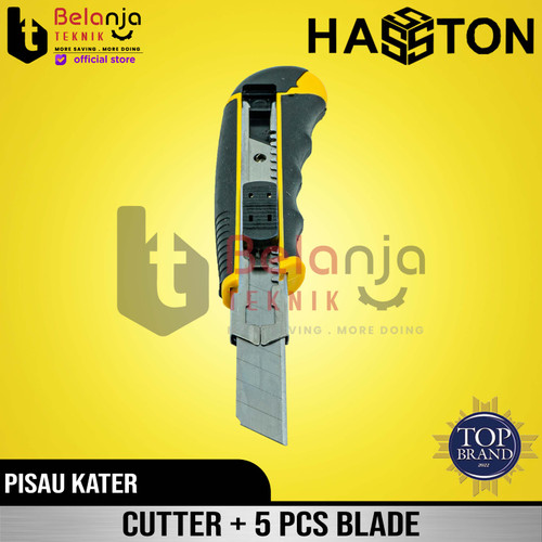 Hasston Prohex Pisau Cutter Handle Plastik 18mm + 5 Pcs Blade 0820-102