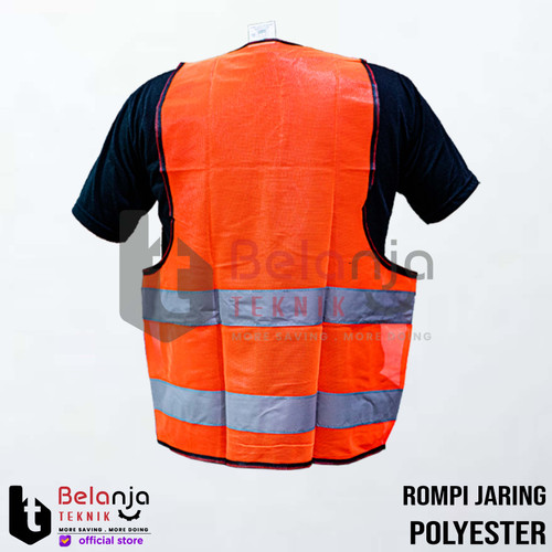 Asa Rompi Safety Jaring Polyester Rompi Proyek Kerja Vest Orange