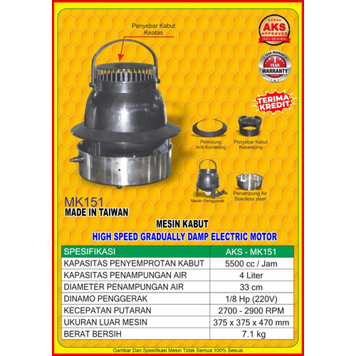 Mesin Kabut Embun Pelembab Humidifier Walet Hidroponik Anggrek 1/8 Hp