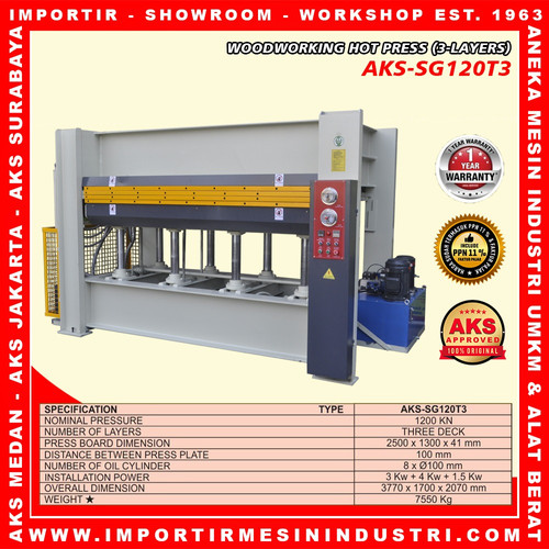 Woodworking Hot Press 3 Layers AKS-SG120T3
