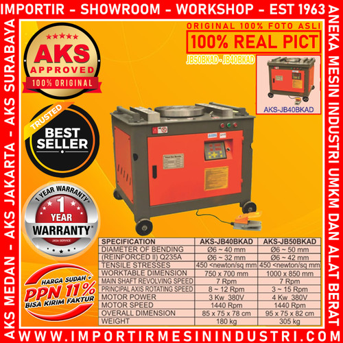 Mesin Penekuk Besi Semi - Auto Steel Bar Bender AKS - JB40BKAD