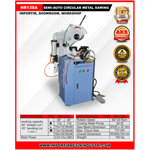 AKS - HR13SA Circular Saw / Mesin Pemotong Besi / Hollow 13" Inch