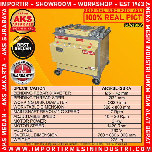 Mesin Pembentuk Besi Semi - Auto Steel Bar Bender AKS - SL42BKA