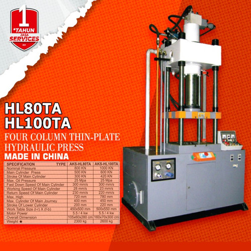 Hydraulic Press Machine 80 Ton / Mesin Press Hidrolik 4 Tiang - HL80TA