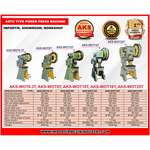 Mesin Tekanan Power Press Stamping Machine - WOT16TS