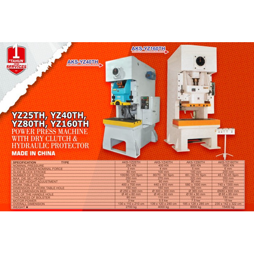 YZ40TH - Mesin Pon 40 Ton Hidrolik Power Bench Press Stamping Machine