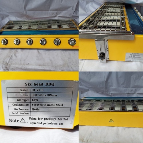 Kompor Pemanggang Gas Griller Roaster Ayam / Sate BBQ 6 Tungku CLBBQ6