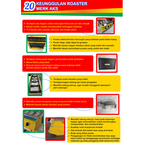 Kompor Pemanggang Gas Griller Roaster Ayam / Sate BBQ 6 Tungku CLBBQ6