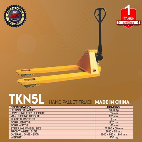 Bergaransi Hand Pallet Truck 5 Ton / 5000 Kg TKN5L - Original INVC