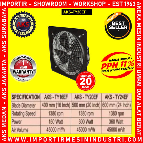 AKS Original TY20EF - Wall Fan 20 inch (500mm) Hexos Ruangan