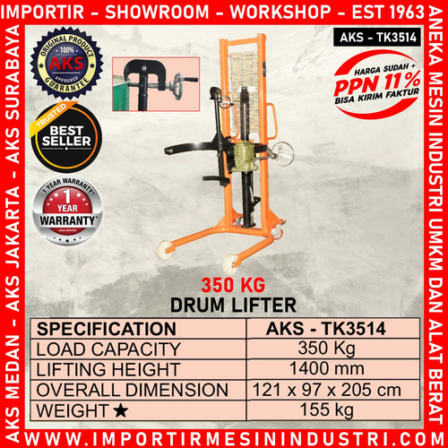 Hand Drum Lifter / Truck 350 kg Alat Pengangkut - TK3514