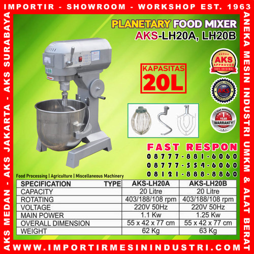 Planetary AKS LH20A Mixer / 20L GARANSI RESMI ORIGINAL AKS BERKUALITAS