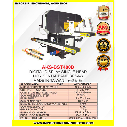 Alat DiBelah Kayu Horizontal Band Resaw Digital Display BST400D