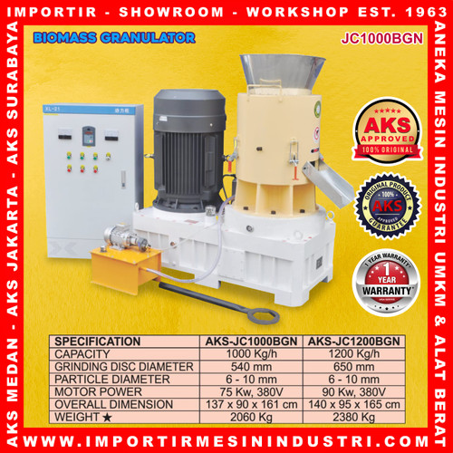 MESIN CETAK PELET / PELLET BIOMASS GRANULATOR AKS - JC1000BGN