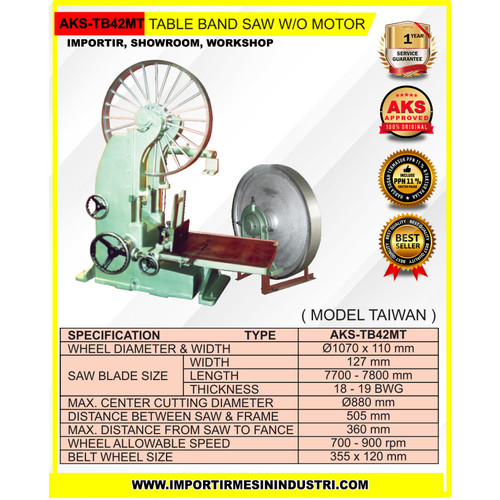Alat Potong Kayu Table Bandsaw W/O Motor AKS - TB42MT