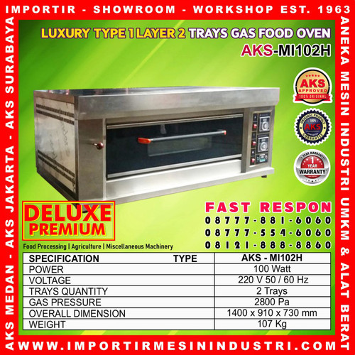 Oven Gas Listrik 1 Deck 2 Loyang Oven Gas 1 Phase | AKS - MI102H