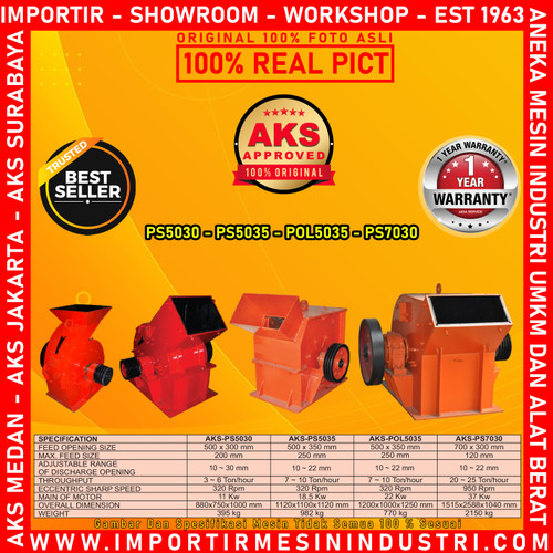Pemecah Batu Stone Hammer Crusher 25 Ton - PS7030