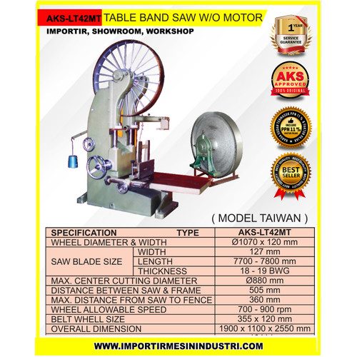 Mesin Potong Kayu Table Bandsaw W/O Motor AKS - LT42MT
