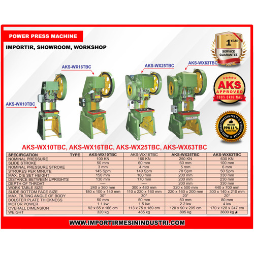 Mesin Press Logam 63 Ton AKS - WX63TBC Mesin Pon / Press Stamp Machine