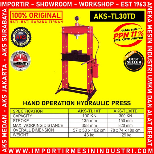 Hydraulic Press 30 Ton Mesin Alat Press Hidrolik 150 mm | AKS - TL30TD
