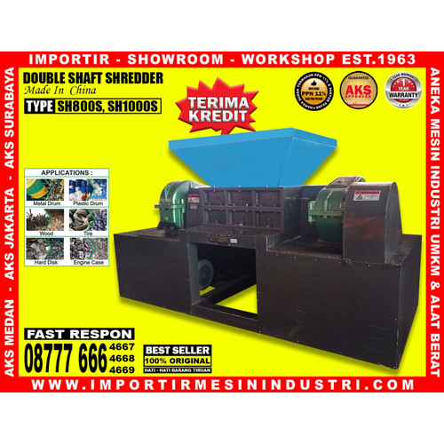 MESIN PENGHANCUR KAYU / LIMBAH  / LOGAM  /  DOUBLE SHAFT SHREDDER AKS - SH800S