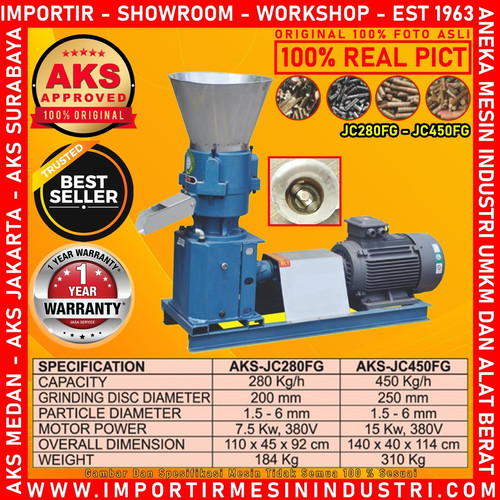 Mesin Pencetak Pakan Granulator Mesin Pellet Terbaik AKS - JC450FG