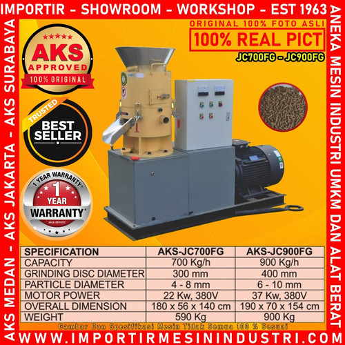 Pellet Machine Mesin Penghasil Pelet Pakan Granulator AKS - JC700FG