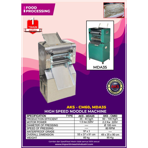 Mesin Pembuat Mie - Noodle Maker CM40 AKS ORIGINAL