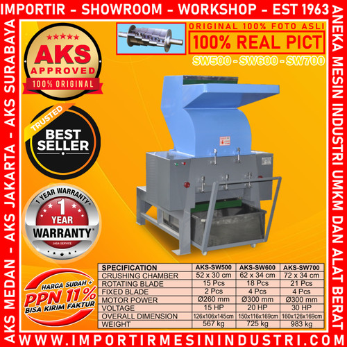 Mesin Penghancur Plastik / Plastic Crusher Multiple Knife AKS - SW700