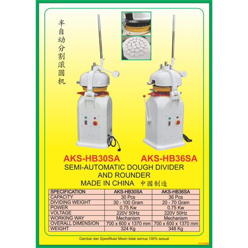 Dough Divider Rounder Semi-Auto Pembagi Adonan Semi-Otomatis HB30SA