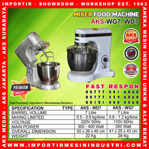 Mixer Roti / Pengaduk Adonan Heavy Duty AKS WG7 (7 Liter)