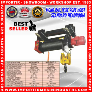 Takel Katrol Listrik 5 Ton Monorail Wire Rope Hoist 15 m - SN5T15