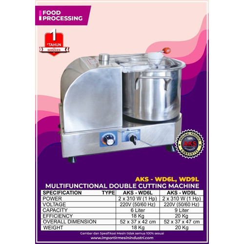 MESIN POTONG PENCACAH / FRITTER SAYURAN AKS - WD9L STAINLESS STEEL