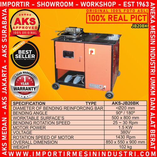 Mesin Pembengkokan Besi JB20BK Bar Bending Steel ( Dual Operate )