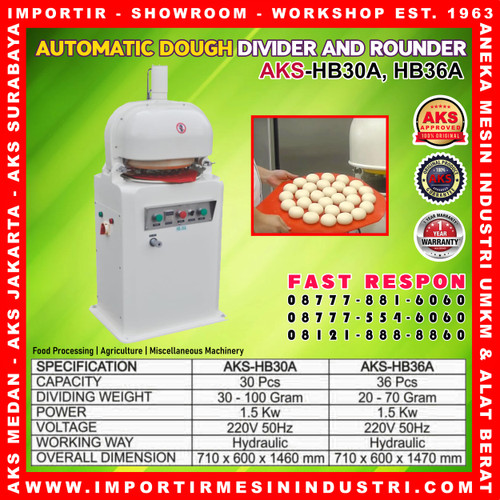 Mesin Pembagi Adonan Otomatis Dough Divider Rounder Automatic HB30A