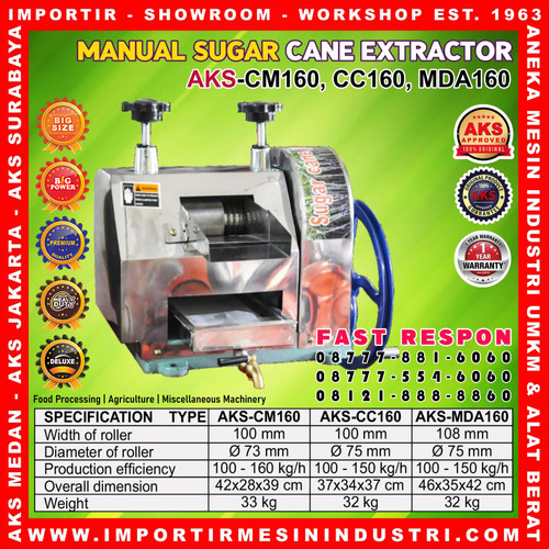 Sugar Cane Juice Extractor / Mesin Peras Sari Tebu Murah AKS - CC160