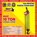 Manual Takel 10 Ton Panjang 3 m Manual Chain Hoist AKS- BD10TM3