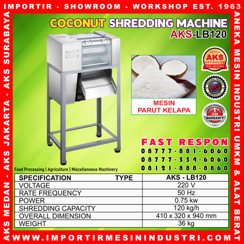 LB120 Mesin Pemarut / Parut Kelapa (Coconut Grader) AKS ORIGINAL