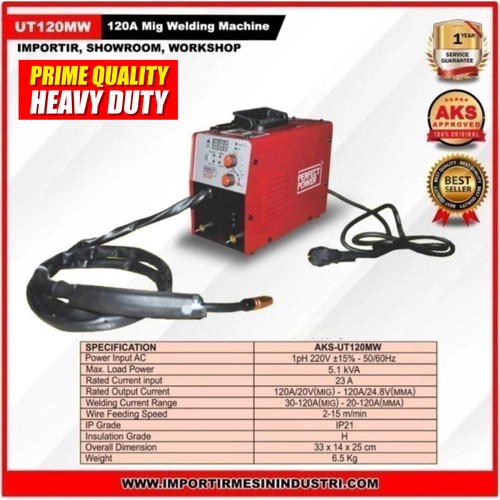 INVERTER BASIC MESIN LAS MIG TRAVO 1 PH 120 Ampere | AKS - UT120MW