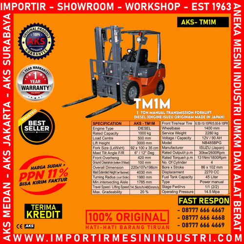 Forklift Cargo Lift engine Isuzu Jepang 1 Ton AKS - TM1M