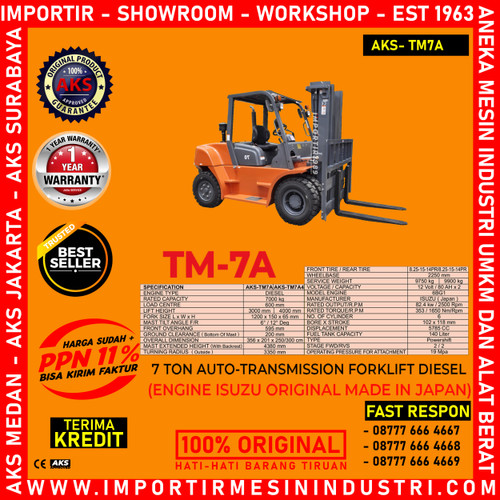 Engine Diesel Isuzu Japan Forklift Angkut Barang 7 Ton - TM7A