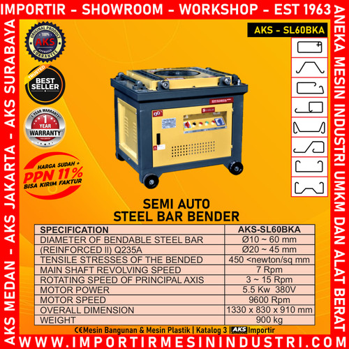 Steel Bar Bender / Mesin Pembengkok Penekuk Besi 5.5 Kw - SL60BKA