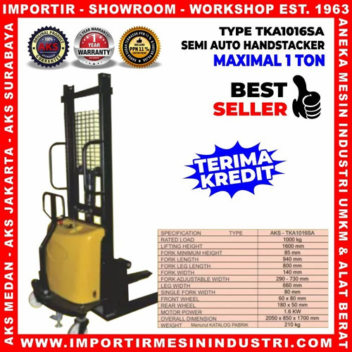 Lift Semi Automatic Hidrolik Stacker Capacity 1 Ton - TKA1016SA