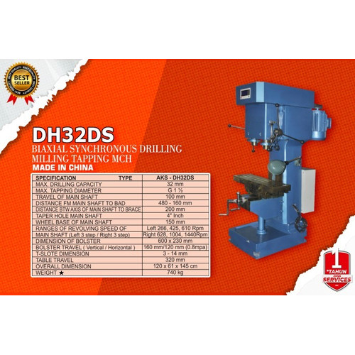 Mesin Milling Taping Machine Tap Drilling / DH32DS 600 x 230 mm / 4''