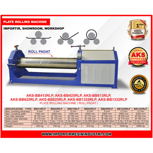 Mesin Roll Padat Plat Besi 4 HP - 960 Rpm Rolling Machine - BB825RLP